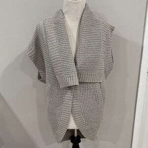 Theory Gray Knit Sweater Vest wool cashmere blend classic chic quiet luxury